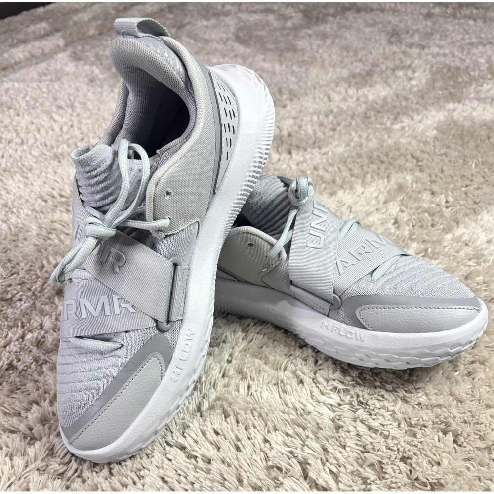 Under Armour Flow Dynamic Training Shoes Halo Gray White Mens 7.5 Womens 9